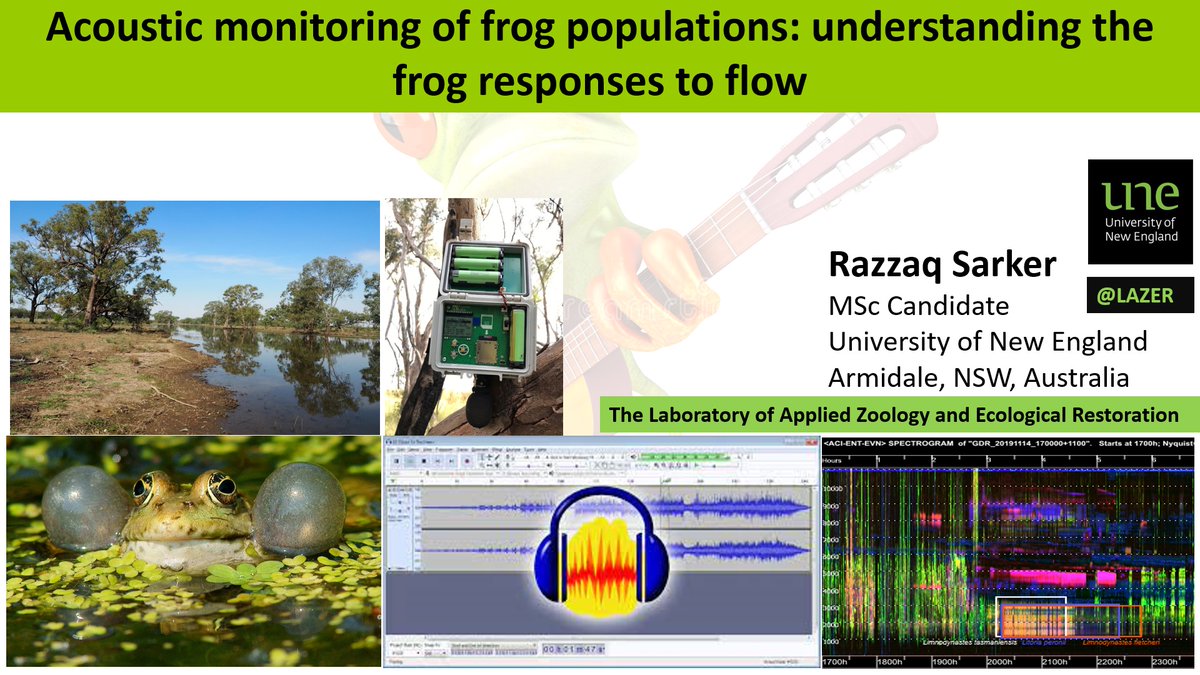 ARsarker's tweet photo. It was great to talk with #DPIE people, @nswenviromedia, and sharing my frog research, monitoring responses of the frog acoustic community to environmental watering @theCEWH 
https://t.co/wpDEmyDJdj
@LazerUne @ERS_UNE https://t.co/nVCcLGToc3