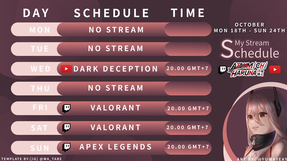 AtsumichiHaruna's tweet photo. || 💫✨Stream Schedule ✨💫 ||
My stream schedule is up!
minggu ini kita lanjutin game horror, Dark Deception 👀
ikuzo persiapin jantung, also telinga kalian juga huehuehue
see you on the stream!! 😳✨💫
Tags:
#AtsumichiHaruna
#HarunaLive
#HarunArt
#HaruClip https://t.co/uJJYsCMNFZ