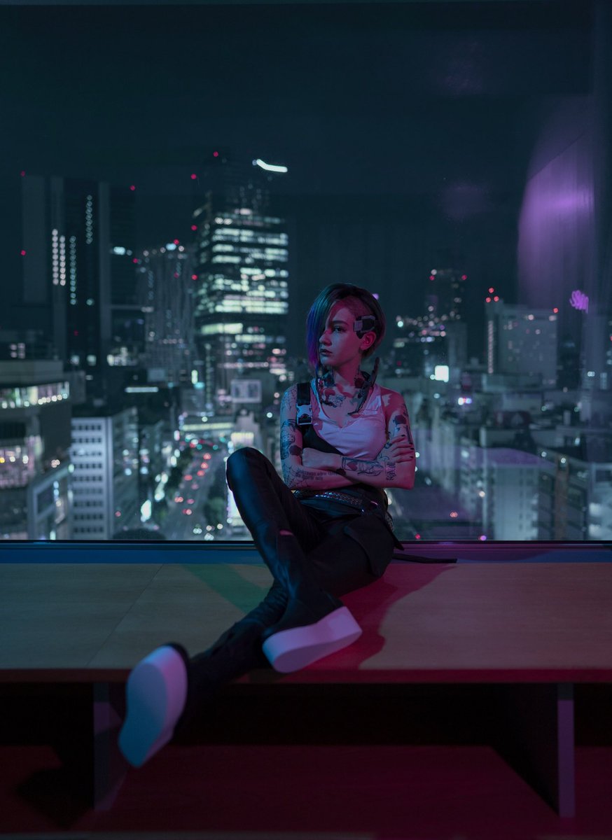 Adele_Lavend's tweet photo. Lights of Night City.. photographer @envyvisuals #Cyberpunk2077 #Cyberpunkjudy #cyberpunkcosplay #judyalvarez #Cyberpunk2077cosplay https://t.co/f0pYq7YaDj