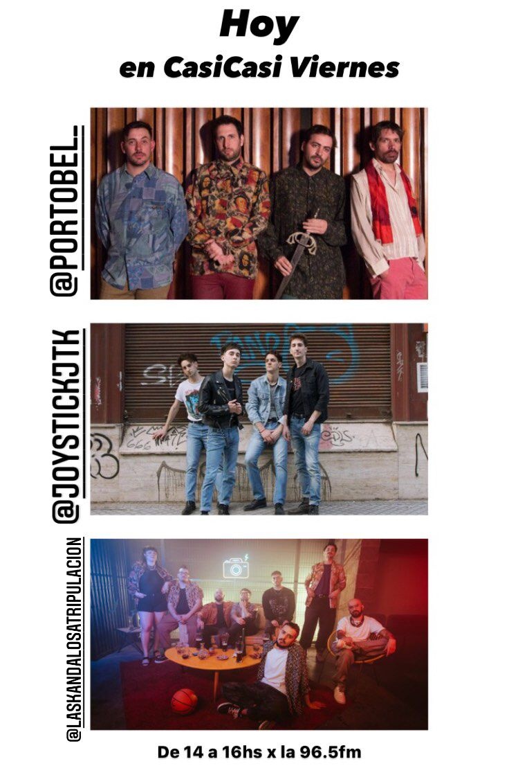 casicasiviernes's tweet photo. #Hoy de 14 a 16 por @RadioU96_5 📻🎧

🕹Conocemos a @joystickjtk , la revelación del #Rock 

🎺Enfilamos para el show de @LsTripulacion 

🗡 Escuchamos "Preludio", el #discodebut de #Portobel

🎶Develamos los secretos de un hit cuyano en #Lamelodiamanda https://t.co/YDsl4tdSHc