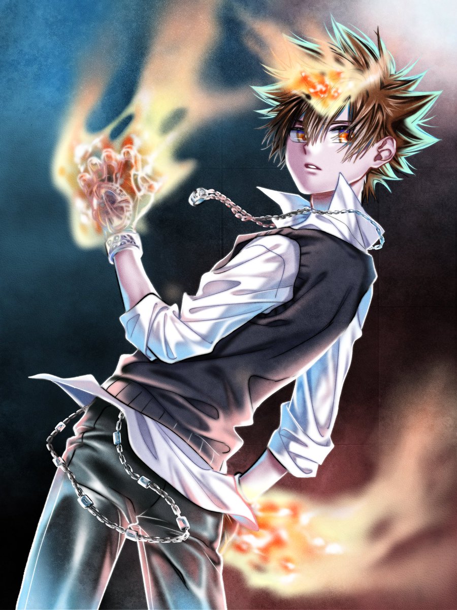 家庭教師ヒットマンreborn 沢田綱吉 ツナくん描くの楽しかった くらげのイラスト