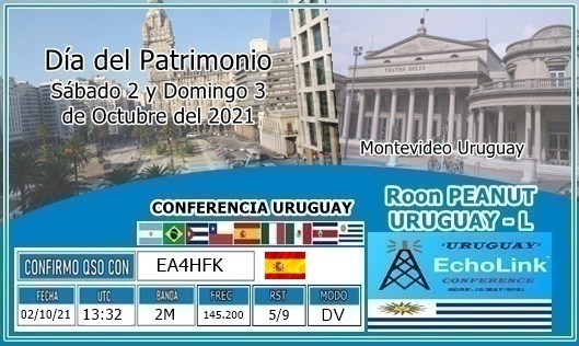 Ea4Hfk's tweet photo. Dia del Patrimonio de Uruguay
Gracias #LU8DP & #CX5ATZ @exitosenradio
#DV #digitalvoice #hamradio #radioaficion https://t.co/Wq1R0Tm7vV