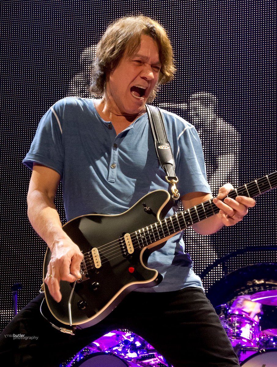On this day last year, the greatest guitarist ever left this Earth.  My favorite, Eddie Van Halen.   Photo taken in Chicago in 2012. #ripevh