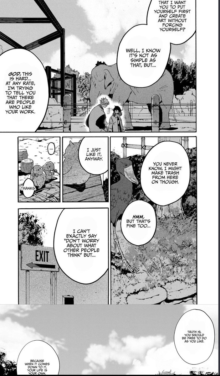 I will share my fav conversation in Blue Period. I relate to her so very much.
So afraid of change &amp; failure, thinking hardwork will always promise result. ...and despite being so sad was secretly a tiny bit relieved when I finally did fail.

The fear of failing is so terrifying. 