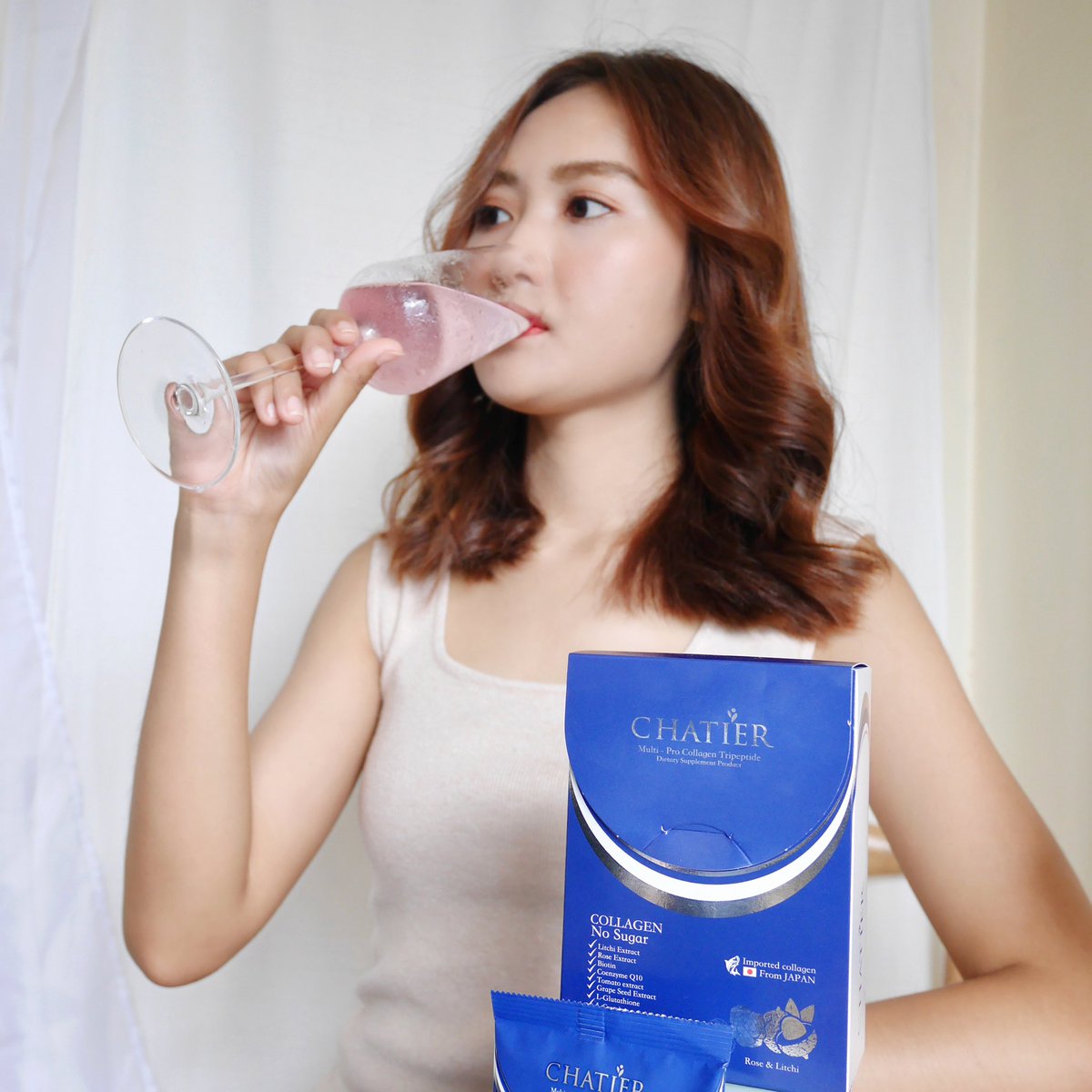 MooMooKhunn's tweet photo. มีคอลลาเจนน้องใหม่ #คอลลาเจนน้องฉัตร อยากให้ลองค่าทุกคน เค้าดื่มแล้วชอบมากก ชอบกลิ่นลิ้นจี่กุหลาบ รสชาติเปรี้ยวหวาน สดชื่น ดื่มง่าย ชงดื่มง่าย แล้วคอลลาเจนตัวนี้เขามีวิตามินซีช่วยเรื่องผิวและลดรอยสิวได้ด้วยนะ ต้องลองเลยค่ะทุกคน #อร่อยบอกต่อ #chatier #ratcha #ชาเทียร์ https://t.co/wWQuDY8Fu6
