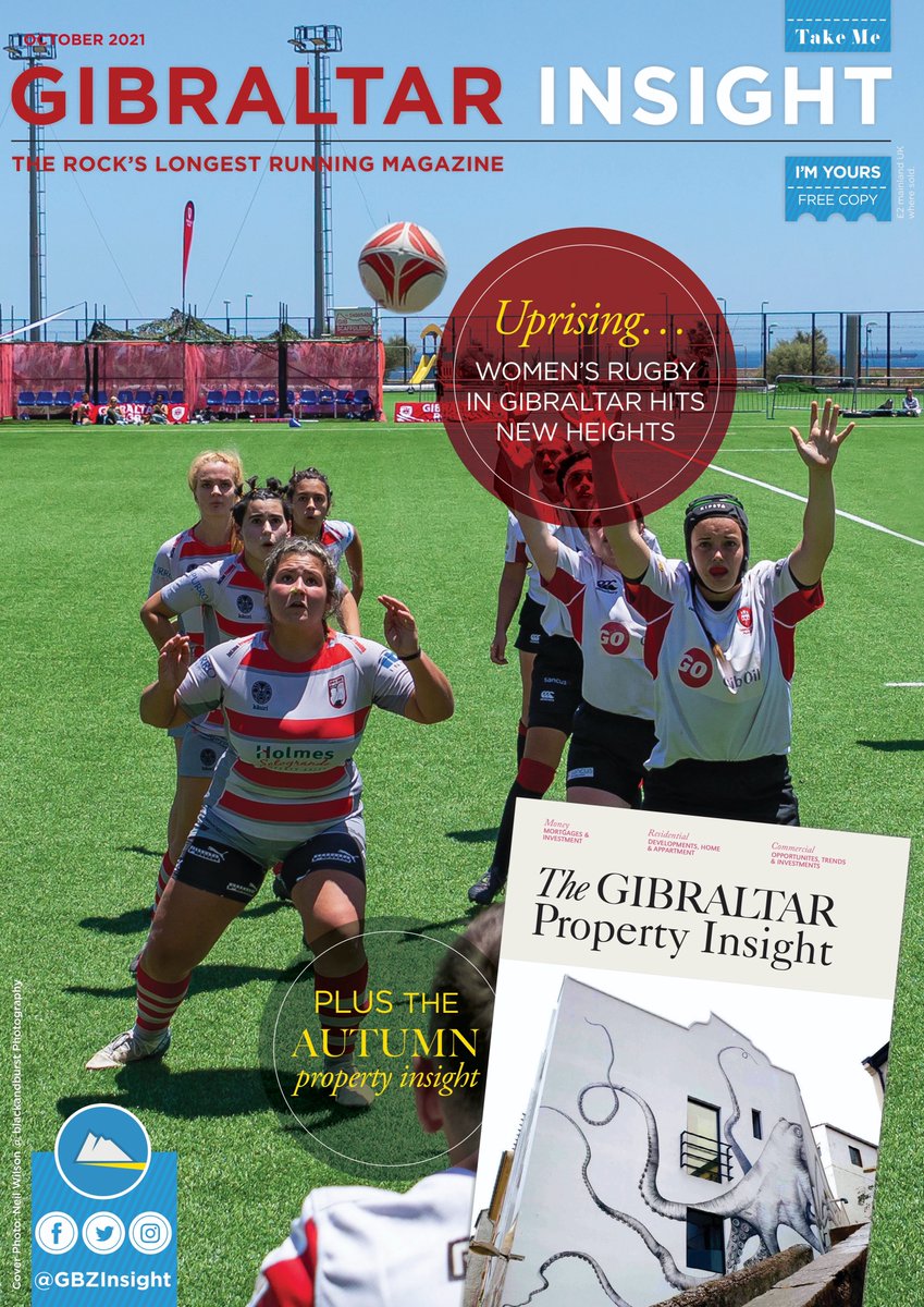 GBZinsight's tweet photo. In the #GBZinsight #October edition, we chat all things #WomensRugby, get the latest #Property Insight, chat to #Gibraltarian #Rower #JackPrior and look into the disappearance of RN sailor #SimonParkes. Plus #KingCalaway, #LynxFC & all your regular faves.
https://t.co/D5SX1u981B https://t.co/bmdEHJbXqd