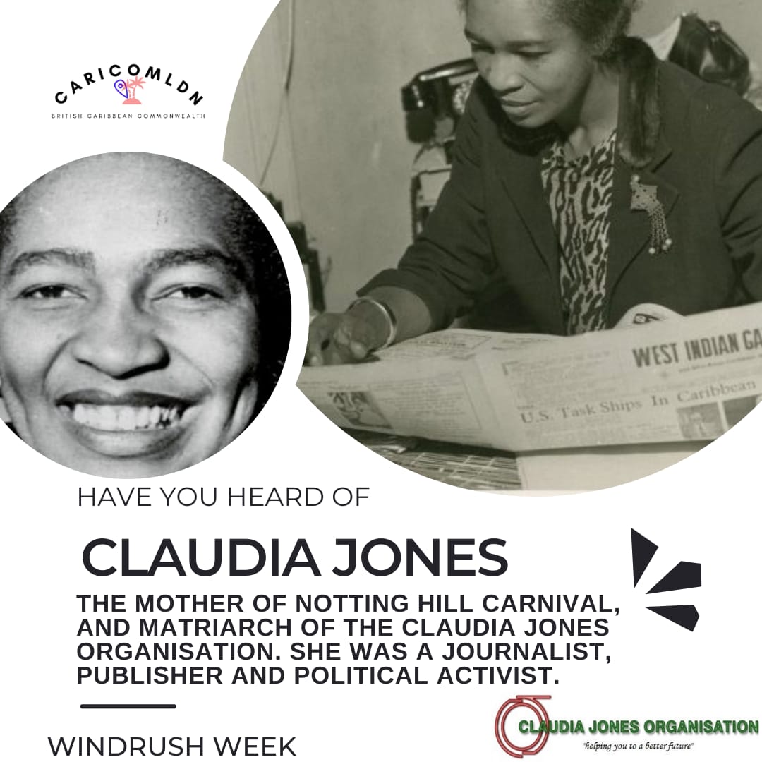 ClaudiaJonesOrg's tweet photo. It’s #BlackHistoryMonth 

Did you know that #ClaudiaJones is the founding mother of the Notting Hill Carnival?

Claudia dedicated her life to anti-racism and launched Britain's first Caribbean carnival in 1959 to unify and champion the African Caribbean community.

#WindrushWeek https://t.co/AnzrLW7wWE