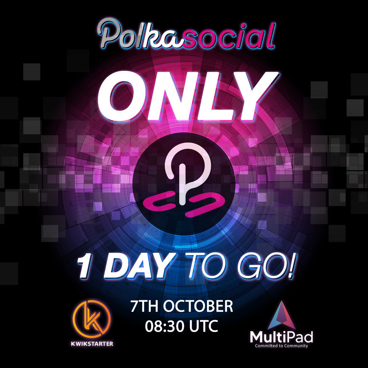 Only 1 day to go for the Polkasocial IDO dual launch on <a href="/multi_pad/">MultiPad</a> + <a href="/kwikswapdex/">KwikSwap Protocol</a> <a href="/thekwikstarter/">kwikstarter</a> ||  <a href="/polkadotnews/">Polkadot News</a> @Gems_Radar