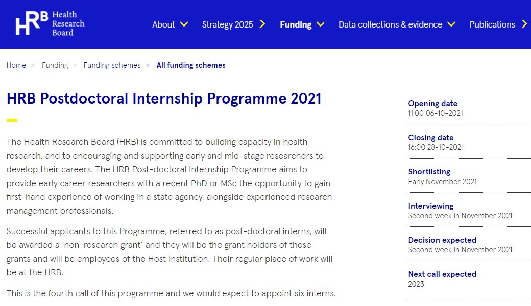 📢Exciting news! Our Post-doctoral Internship
Programme 2021 call has just launched, with 6 internships up for grabs. 

For more info: bit.ly/3oDcGje

Closing date 16:00 28 October 2021
 
#ResearchEvidenceAction