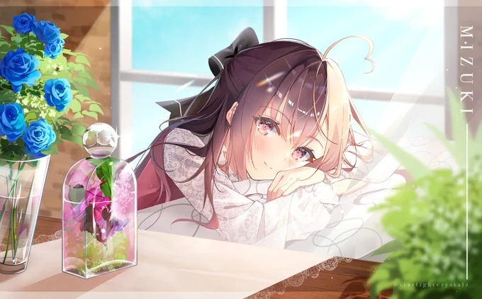 Resting #女の子 #ハーバリウム #Herbarium #原创 #originalcharacter #青薔薇  