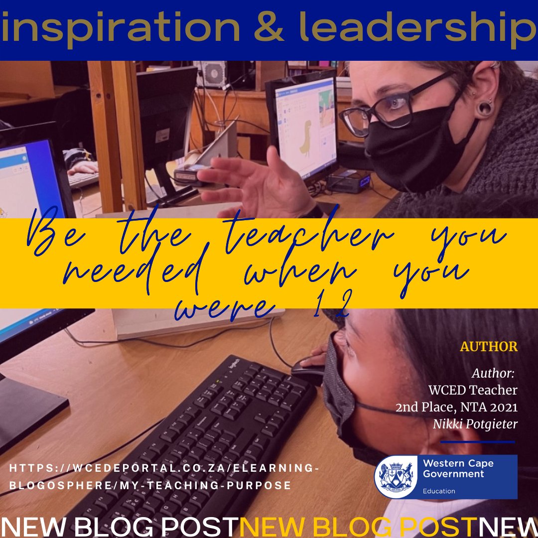 WCED_eCulture's tweet photo. UPDATE: NEW BLOG POST
A MUST-READ by our Provincial Winner &amp; 2nd Place Winner in the Technology-enhanced category of the National Teaching Awards, Nikki Potgieter

Nikki shares her teacher-tech journey and reflects on what drives her as a teacher. 

https://t.co/GuIK09QdTb https://t.co/gOhqthk9Sf