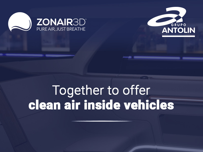Grupo Antolin and <a href="/ZONAIR3D/">ZONAIR3D</a> signed an international collaboration deal for Air Move+ air purification solution marketing.