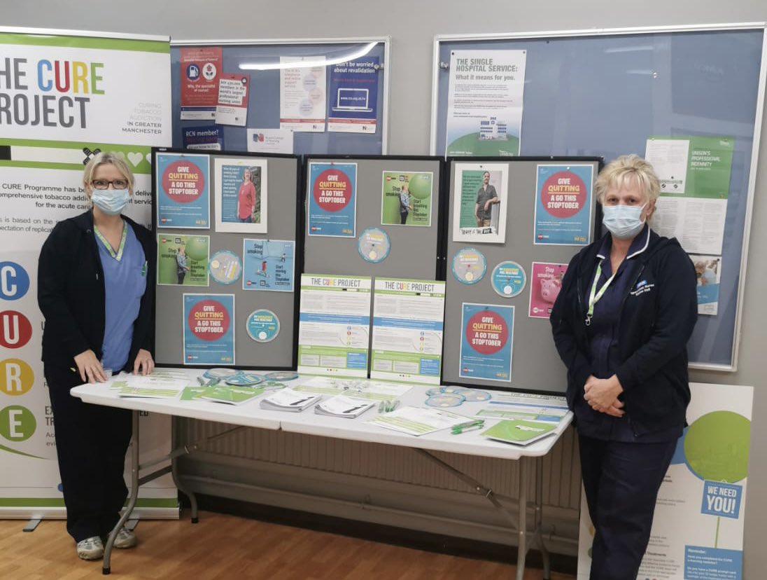 B Turnpenny Hampson (@hampsonbeth) on Twitter photo Our CURE smoking cessation team Elaine & Gaynor, with their Stoptober stall in the broad oak restaurant today! <a href="/BuryCO_NHS/">Bury Care Organisation</a> Come and take a look. The team would look to support your journey to stop smoking with specialist advice, resources & time to listen <a href="/CureProjectMCR/">The CURE Project</a> Our CURE smoking cessation team Elaine & Gaynor, with their Stoptober stall in the broad oak restaurant today! <a href="/BuryCO_NHS/">Bury Care Organisation</a> Come and take a look. The team would look to support your journey to stop smoking with specialist advice, resources & time to listen <a href="/CureProjectMCR/">The CURE Project</a>