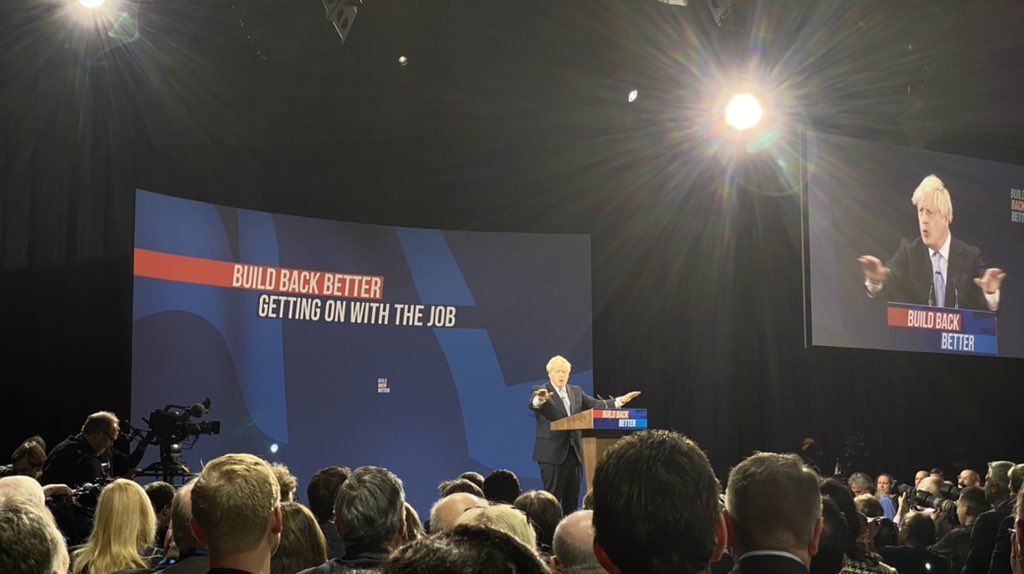 WendyMaisey's tweet photo. Inspiration speech by our PM, great end to four days of conference. So good to all be back in Manchester in person. @mirfin_theo @OneWarrington @CandWTories @Warrington_YC @BorisJohnson @OliverDowden https://t.co/78XCLnWe8y