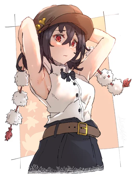秋なのでノースリーブキャスケット射命丸文.underarm🍁 