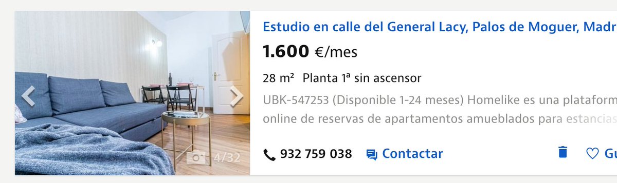 Barbijaputa's tweet photo. Madrid. Pisos con 0 habitaciones y menos de 40m. https://t.co/viKJKnKYds