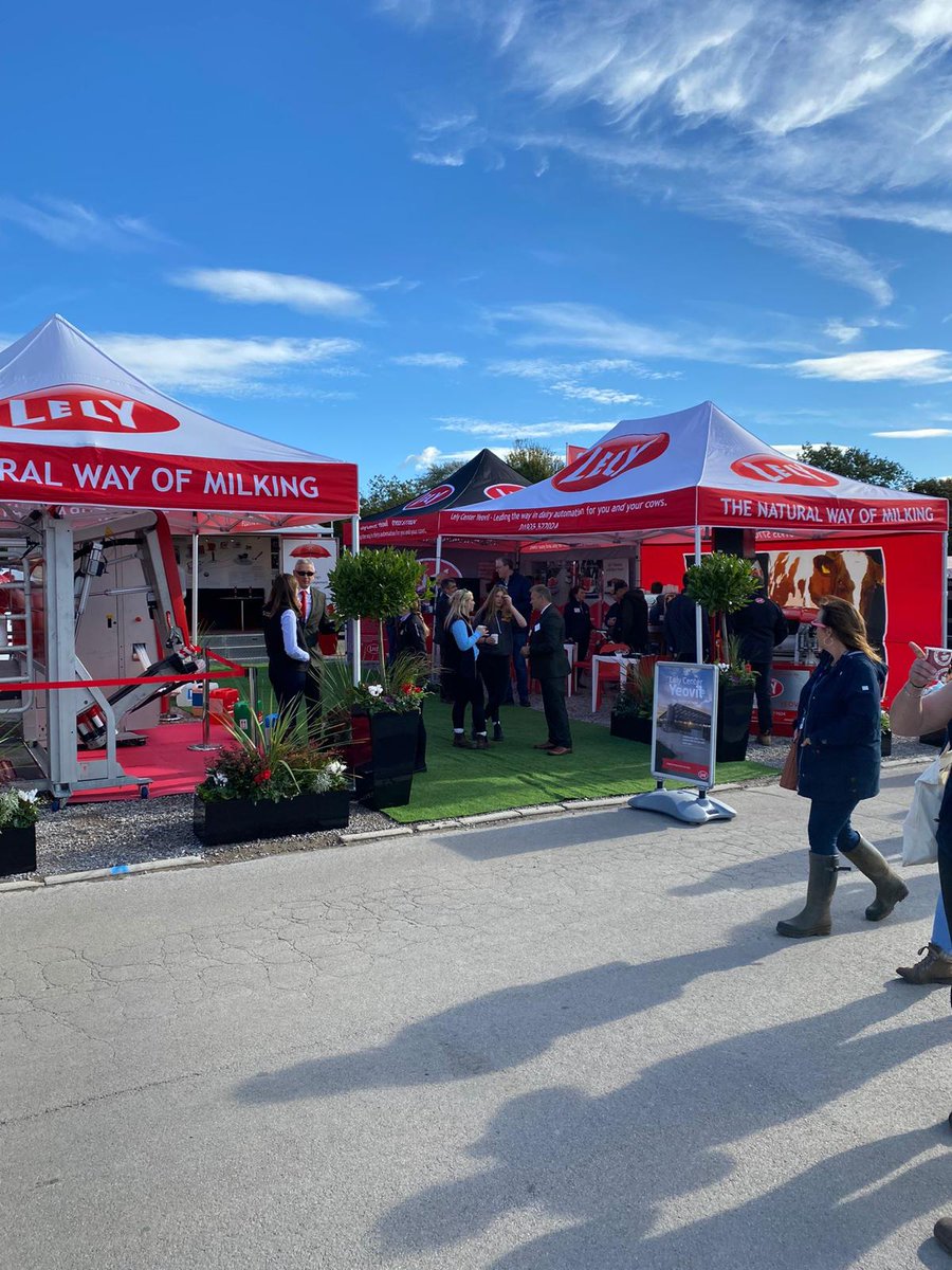 LelyAtlantic's tweet photo. Great to see so many people visiting Lely Center Yeovil's stand at the Dairy Show today. They team have Lely Juno and Astronaut robots ready to show you! #DS21 @BathandWest #teamdairy #farmrobots https://t.co/kMfYEGi0lU