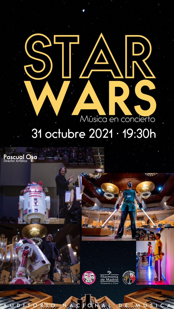 🪐Regresa el lado más oscuro de la Fuerza con Filarmonía de Madrid al Auditorio Nacional y nuestros aliados para la ocasión serán <a href="/R2KT_Droid/">ThePinkForce Fundación</a> &amp; <a href="/LSHispania/">Ludosport Hispania (Madrid)</a>.
🌑 #StarWarsmúsicaenconcierto, donde toda la familia disfrutará de un recorrido por los temas principales de la saga.