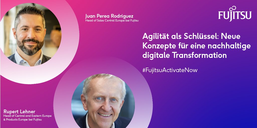 MatthiasStrick2's tweet photo. Agilität ist der Schlüssel 🗝 für eine nachhaltige #digitaleTransformation – aber was bedeutet das und wie setzt man das um? 

Das verraten euch @RupertLehner &amp; @PereaRodriguezJ in ihrer Keynote bei der #FujitsuActivateNow. 

Jetzt anmelden: https://t.co/zpTzVMETXF https://t.co/XYY7UF1t5Z