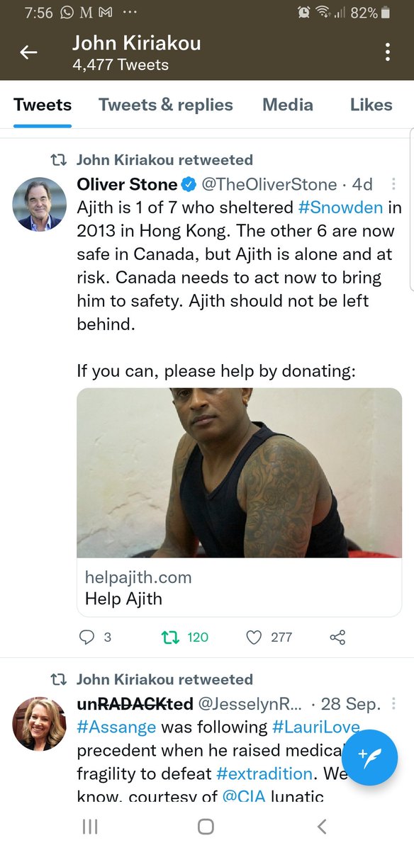HelpAjith's tweet photo. We thank American CIA Torture whistleblower @johnkiriakou for tweeting in support of Ajith

You can also lend your support to Ajith by making a donation at https://t.co/UXS4rejHdt

#RobertTibbo #EdwardSnowden #OliverStone #privacymatters #Whistleblower #Ajithpushpakumara https://t.co/3m3tk4yW7J