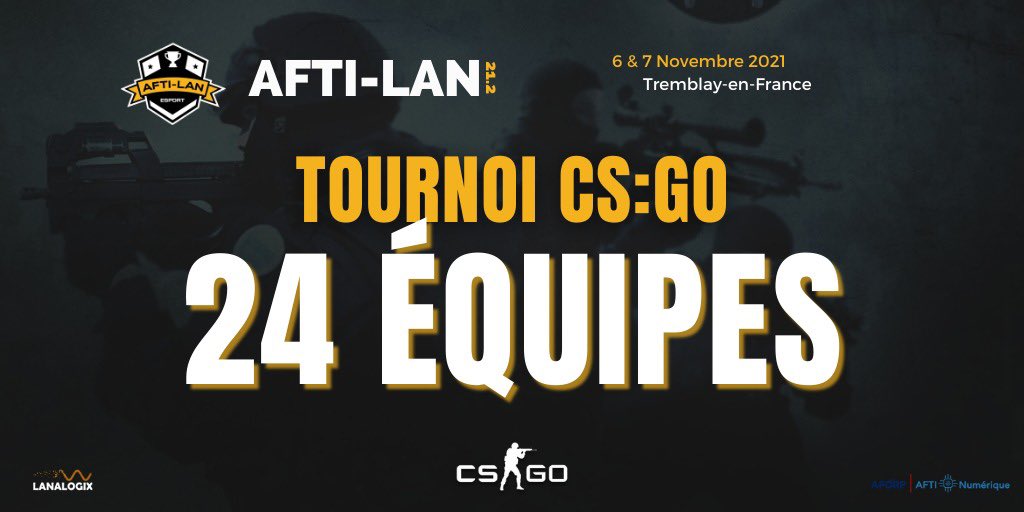 Afti_LAN's tweet photo. [ANNONCE CS:GO]

C’EST 24 SLOTS QUI SERONT OUVERTS POUR CS: alors RDV 18h pour les inscriptions ! 💣

Pour rappel, tous les joueurs des équipes doivent être enregistrés pour pouvoir procéder au paiement et un seul membre de l'équipe doit payer le slot.

#AftiLan 21.2 🏆 https://t.co/s7OHbymBCM