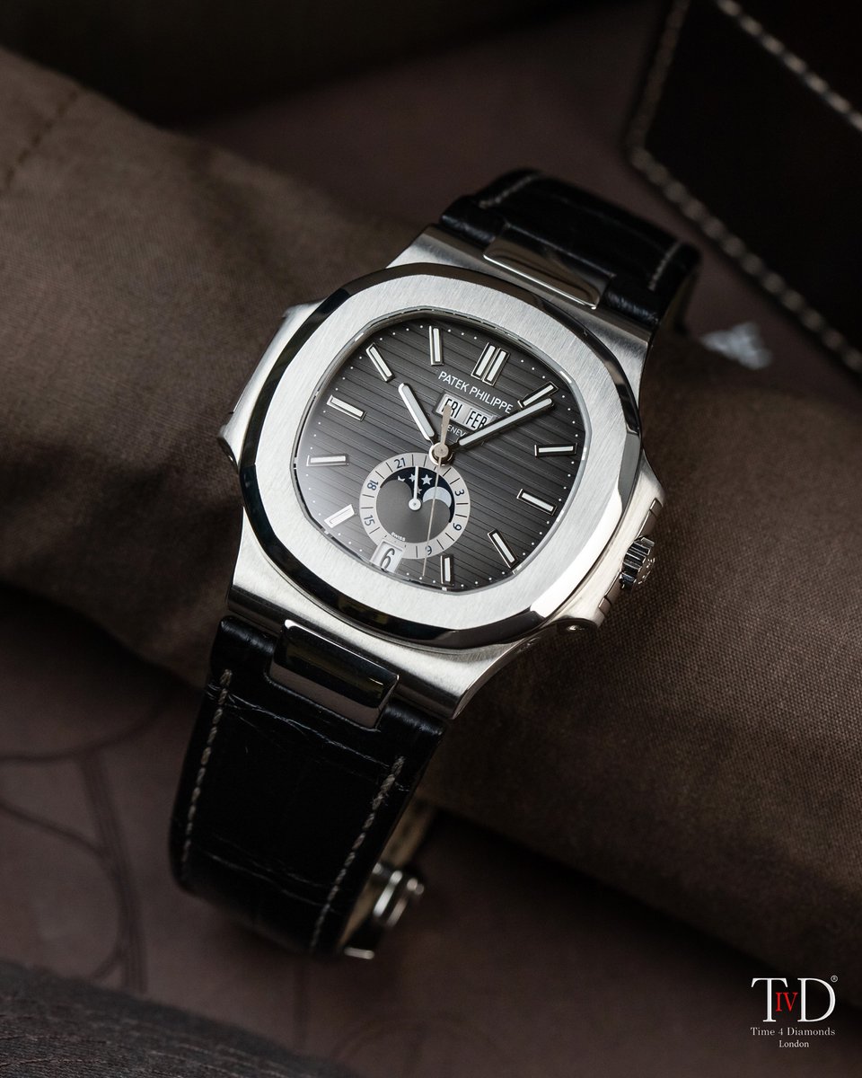 time4diamonds's tweet photo. Keep it classy  🌔 Patek Philippe Nautilus 5726A - This watch features an annual calendar and moon phases indicator - available in stock, priced at £54,995 #Time4Diamonds
.
.
#patek #patekphilippe #patekphilippenautilus #nautilus #patek5726 #5726 #patekforsale #watches https://t.co/9MaR0nYKVb