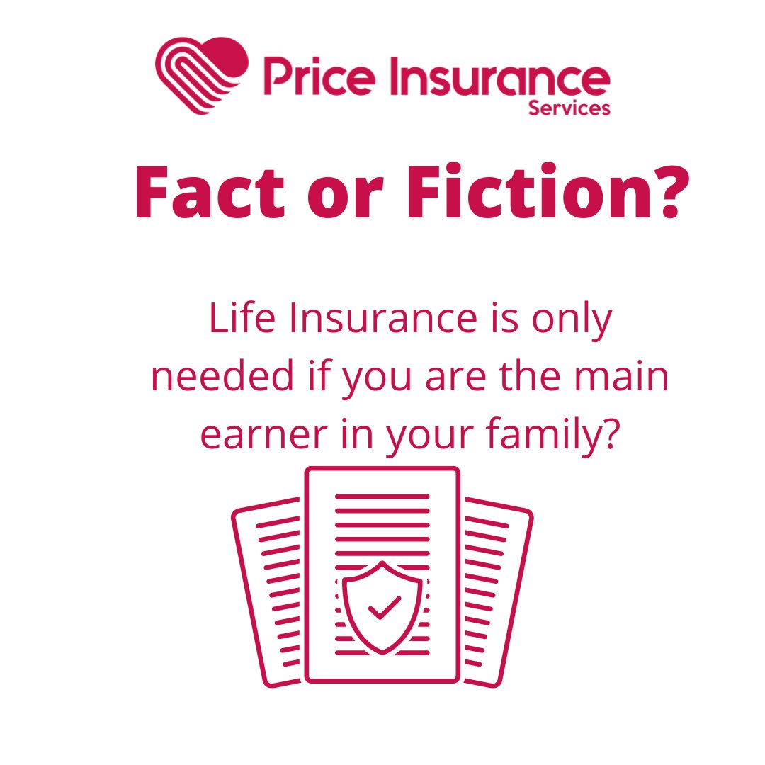 PriceInsuranc's tweet image. 📌Fact or Fiction? 

“Life insurance is only for the main earner”

It’s a MYTH that life insurance is just for the ‘breadwinner’. 

You don’t need to be the main earner for your death to have a huge financial impact on your family. 

#mythbuster #fiction #priceinsurance