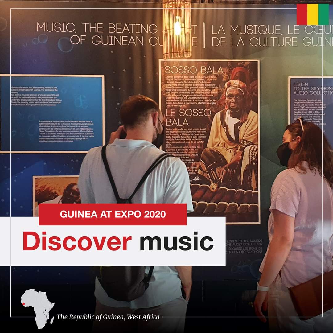 GuineeExpoOsaka's tweet photo. Le pavillon de la Guinée à l'Expo 2020 est fascinant ! De l'art à la culture, en passant par la musique jusqu’à l'histoire, venez nous rendre visite afin découvrir notre histoire depuis le commencement en Afrique  de l'Ouest à nos jours.

#Expo2020Dubai #music #culture https://t.co/XOVqG1hkUd