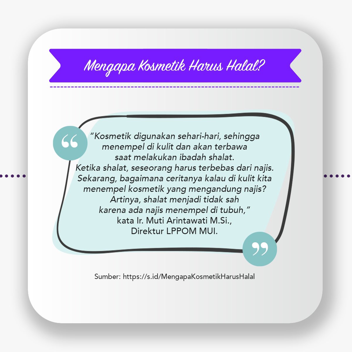 JAFRAindonesia's tweet photo. Lalu, mengapa produk tersebut harus Halal?
Yuk, simak jawabannya di sini!
#PercayaCantikMuā£
#JAFRACosmeticsā£
#JAFRAIndonesiaā£
#JAFRAHalalMUI
#NoAnimalTesting https://t.co/uWXENccIAv