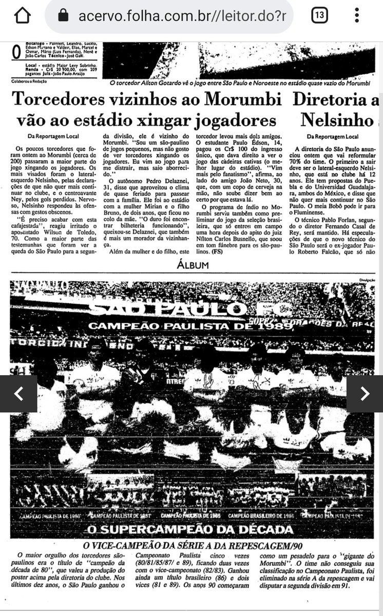 JFATORRESEP's tweet photo. @lghetti @ighend O acervo da Folha do dia 21.06.90 foi criado pra quê se não caiu? Que insistência pra dizer que não caiu.

São Paulo caiu sim no estadual e jogou a série que não tinha nenhum time grande em 91!
 https://t.co/GasJ4uiVdK https://t.co/aiw81fFr0E
