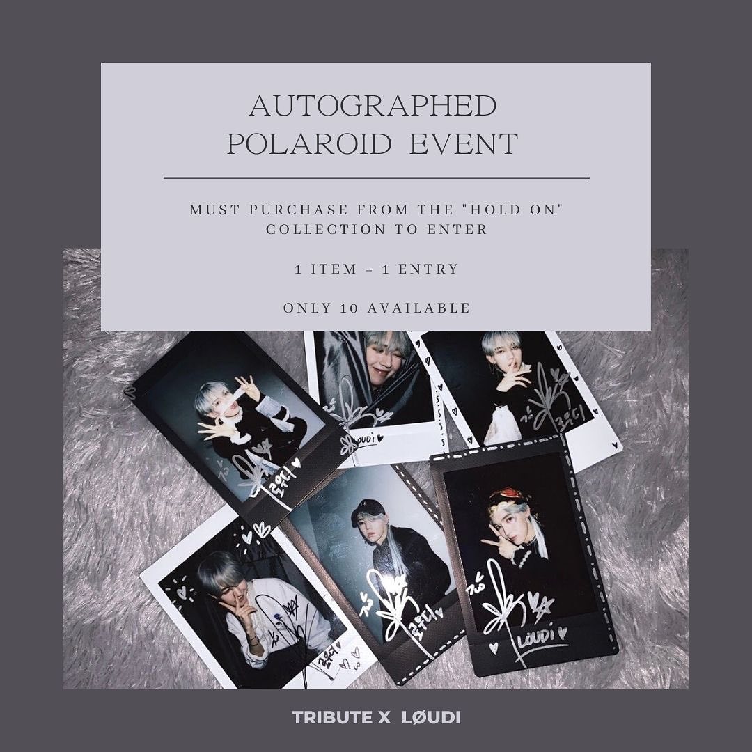 seoulology_00's tweet photo. #TributexLoudi hosts an Autographed Polaroid Event

Get the chance to win 1 of 10 signed polaroids from our "Hold On" collection as we support @hum_initiative to combat COVID-19 in Indonesia! 
Entry Period: 10/06-10/27

#LØUDI #Loudi #seoulology
#ロウディ #로우디 #원지훈 https://t.co/7b36mmHRJK