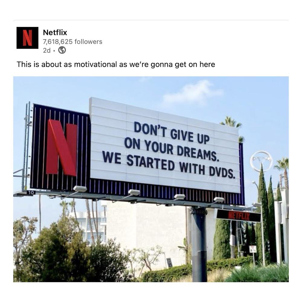 SarantosMelogia's tweet photo. Great inspirational advice by @Netflix

#Netflix #netflixandchill #NetflixParty #motivation #inspiration #inspirational #Inspire #InspiredByFans #inspirationgames #InspirationalQuotes #happylife #dreamers #goodmorningpost #amazing #igers #picoftheday #instadaily #instagood https://t.co/sCIvEVraCU