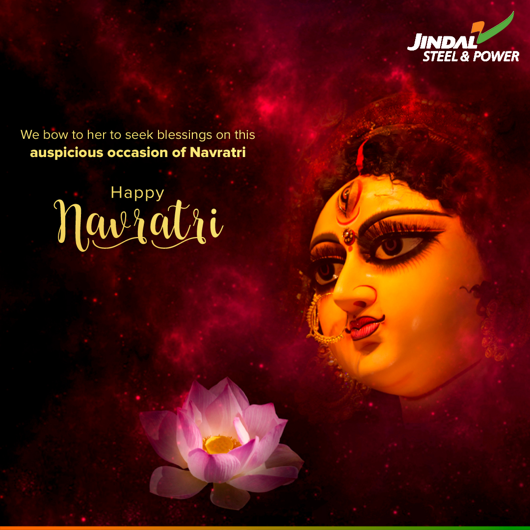 JindalSteel_In's tweet photo. #JSPL wishes you and your family a #HappyNavratri! Let the spirit of these pious days bring happiness and prosperity to your homes. https://t.co/eAmuMGHpHa