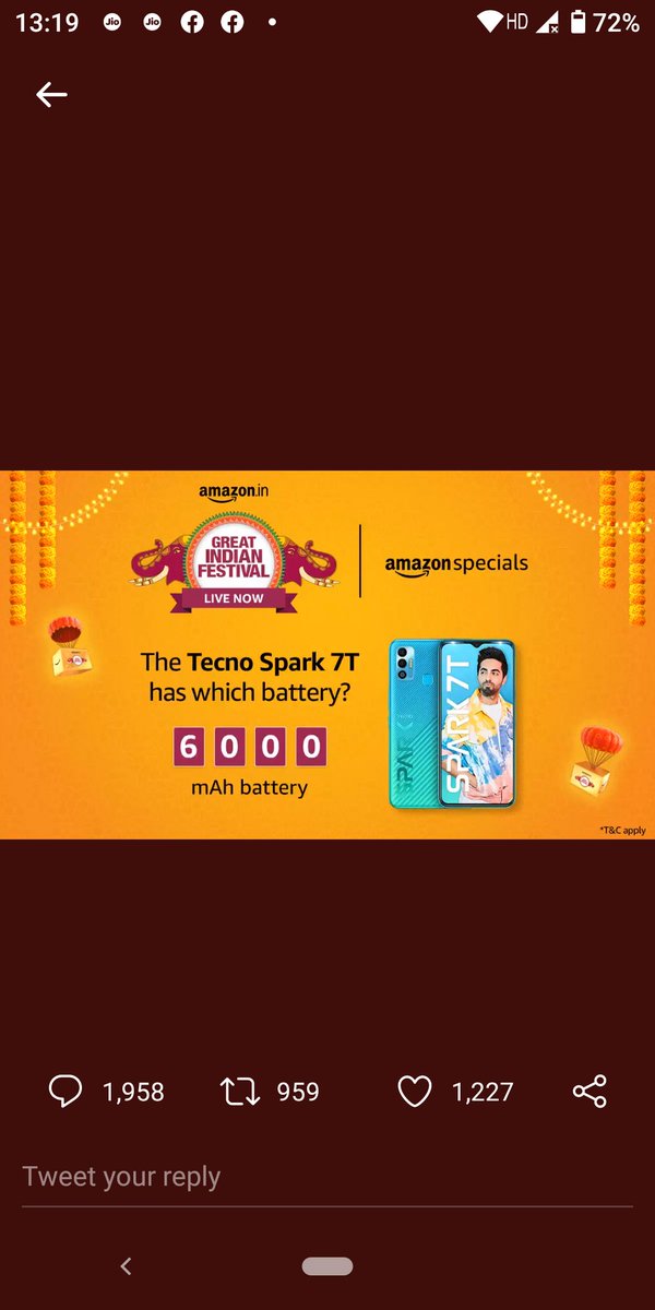 sush124's tweet photo. @amazonIN #AmazonGreatIndianFestival 
#TecnoSpark7TOnAmazon https://t.co/87JKKw50iF