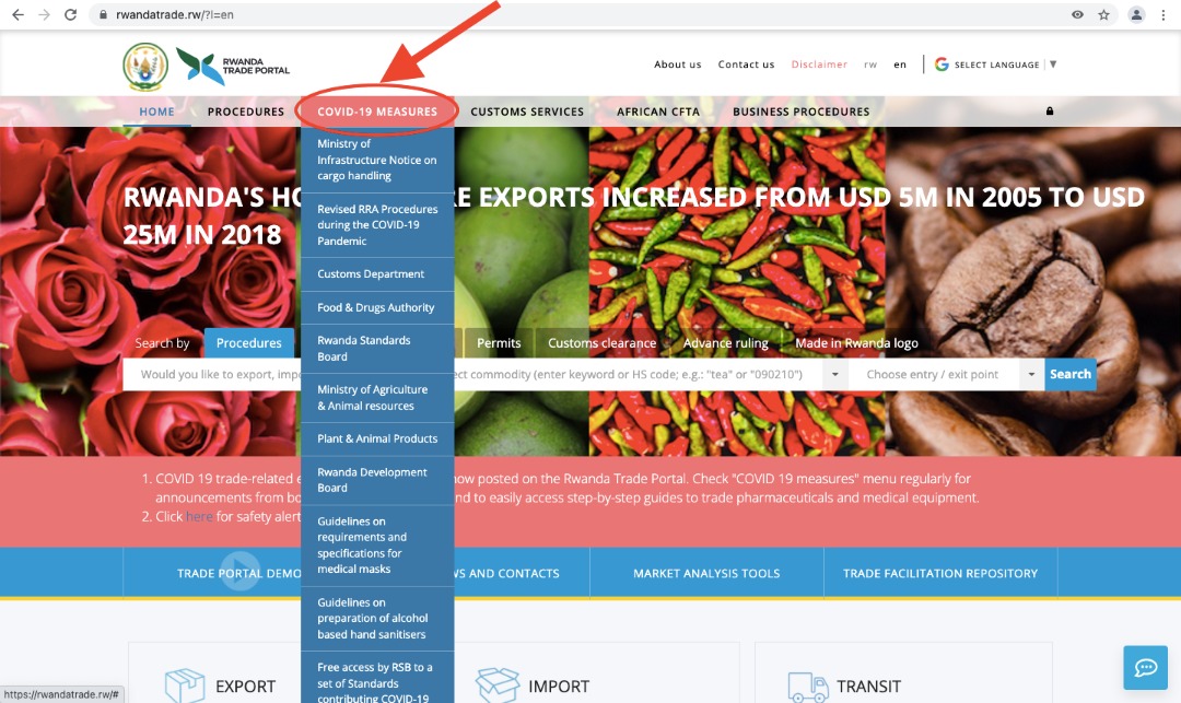 Many business activities have reopened in line with enhanced COVID-19 prevention measures. Visit rwandatrade.rw and see measures put in place by different regulatory agencies to limit the spread of COVID19 while pursuing trade activities. #RwandaTradePortal. #UNCTAD15