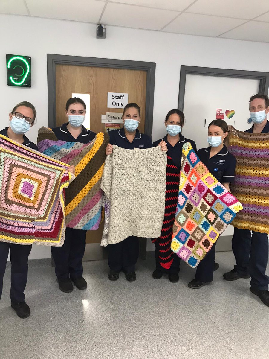Wonderful blanket donation to AFU from Stockport Crafters Group. This will help keep our most vulnerable patients warm when they are discharged home over the colder months ♥️♥️