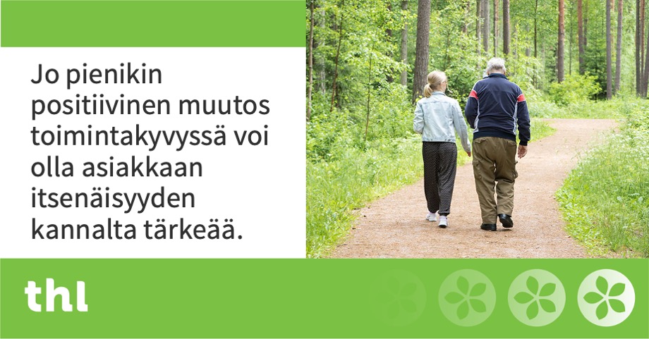 THLorg's tweet photo. Toimintakyvyn paraneminen edistää asiakkaan itsenäisyyttä ja vähentää hoitohenkilöstön ja läheisten kuormittuneisuutta.

Selvitimme tutkimuksessamme asiakkaiden kuntoutumisen tukemista tehostetussa palveluasumisessa.

👉https://t.co/aZ6C1GrAp8
#toimintakyky #kuntoutuminen #finRAI https://t.co/HFhJ85ZMuN