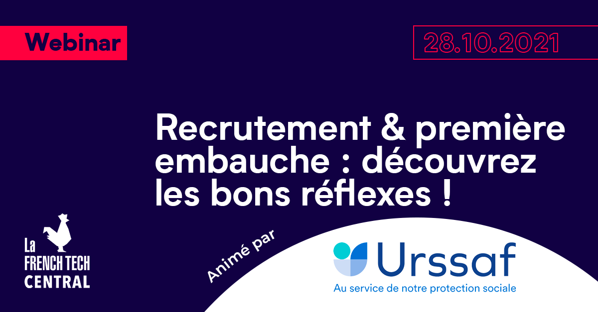 FrenchTechCtral's tweet photo. #Startups, quelles sont les démarches à respecter lors d’une première embauche ? 

Lors d’un webinar, découvrez avec l'@Urssaf_IDF les outils et ressources mis à votre disposition afin de recruter sereinement ! 👨‍🎓 

 🗓️ Le 28.10 à 11h00
Inscriptions 👉https://t.co/pmDptw8X66 https://t.co/ej6SJMAyo7