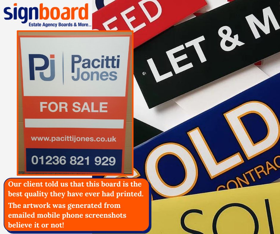 SignboardUk's tweet photo. Our client told us that this board is the best quality they have ever had printed. 

The artwork was generated from emailed mobile phone screenshots 
believe it or not!

Visit our website to find out more about our design and print services.

https://t.co/32B3CGrbND https://t.co/NCT5Dmdfuz