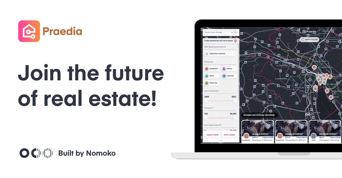 I am so proud and excited to announce that Praedia is now in open beta and free to join for everyone! 🎊🎉🍾

We can’t wait for you to see this platform grow with more features, data partners and regions! 🙏🙏🙏

Explore now the future of real estate! 👇👇
hubs.la/H0YTGyZ0
