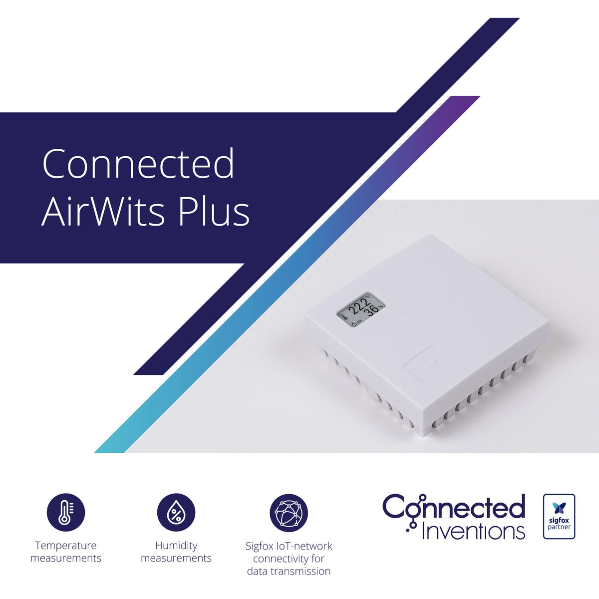 connectedbaltic's tweet photo. Connected AirWits Plus is a connected temperature and humidity metering device with an e-ink display and ultra-long battery life. This intelligent and small device measures periodically sends and displays the temperature and humidity data using the worldwide @Sigfox IoT network. https://t.co/HC3VoaIwRJ