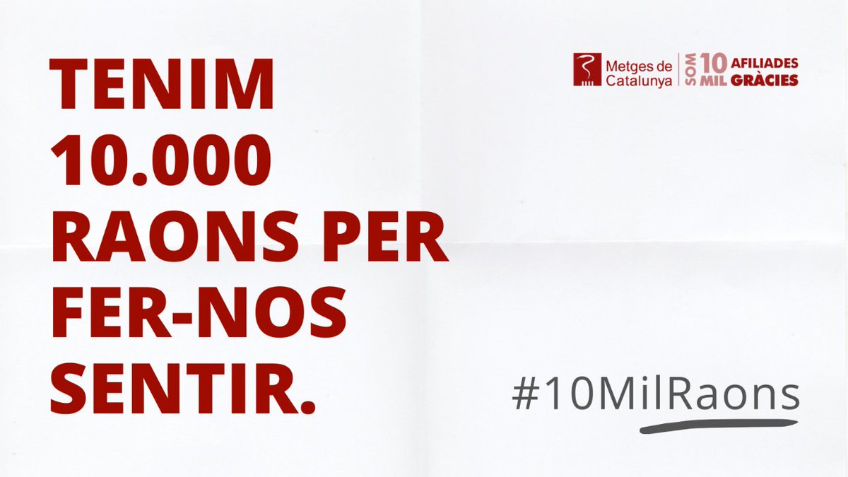 metgescatalunya's tweet photo. 🎉Ja som 10.000 afiliats i afiliades a Metges de Catalunya!
Vols saber com ho estem celebrant? 👇
#10MilRaons

🔗https://t.co/PDs1kcrf3s https://t.co/7lTj4Bfafj