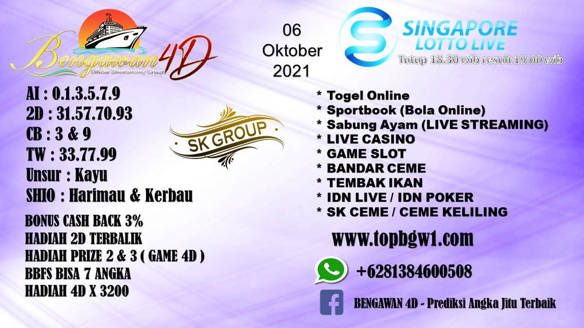 NanaTzy's tweet photo. BENGAWAN 4D  

https://t.co/nmAPSo58Yc

AGEN JUDI ONLINE TERAMAN 

BANYAK PROMO MENARIK 
- BONUS CASHBACK TOGEL 3%
- BONUS ROLINGAN SLOT 0.7%
- CASHBACK LIVE ASINO 5% - 10%
- CASHBACK SPORTSBOOK 5%
- HADIAH PRIZE 2 &amp; 3 s/d Rp. 1000.000.'
- HADIAH 2D TERBALIK Rp . 10.000.' https://t.co/y2qMBb858u