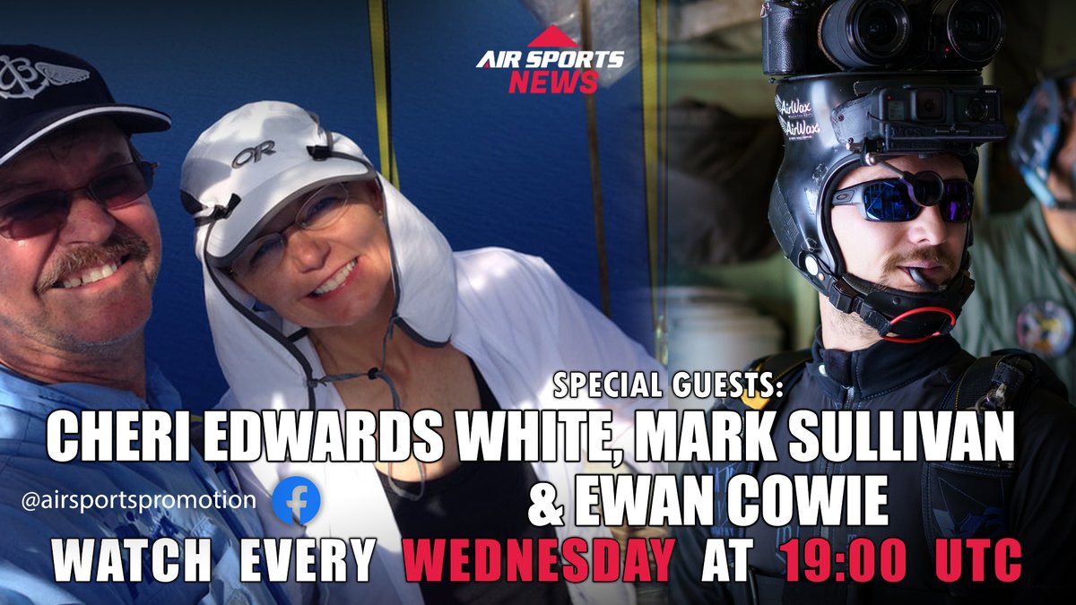 AirSportPromo's tweet photo. See you today at 19:00utc;)
#CheriEdwardsWhite #MarkSullivan #EwanCowie @ReganTetlow
#AirSportsNews #AirSportsPromotion #AirSportsFan #aviation #airsports https://t.co/Kye01zjubq