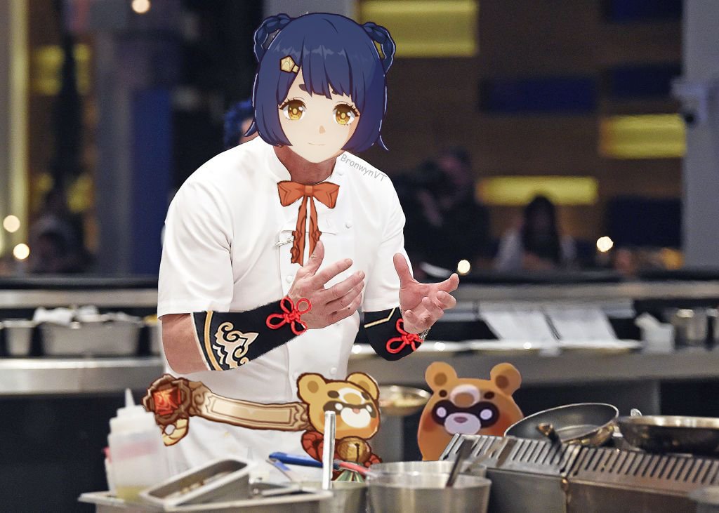 okay so consider this. Xiangling is the Gordon Ramsay of the Genshin world. So I made this on stream tonight. #GenshinImpact https://t.co/Za2yglVydn