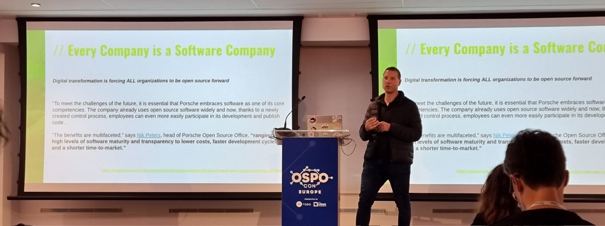 jsmanrique's tweet image. Just in time for @cra, from @todogroup, openning #OSPOCon Europe
&quot;Every company is an open source company&quot;
#ZaraTech 🐻