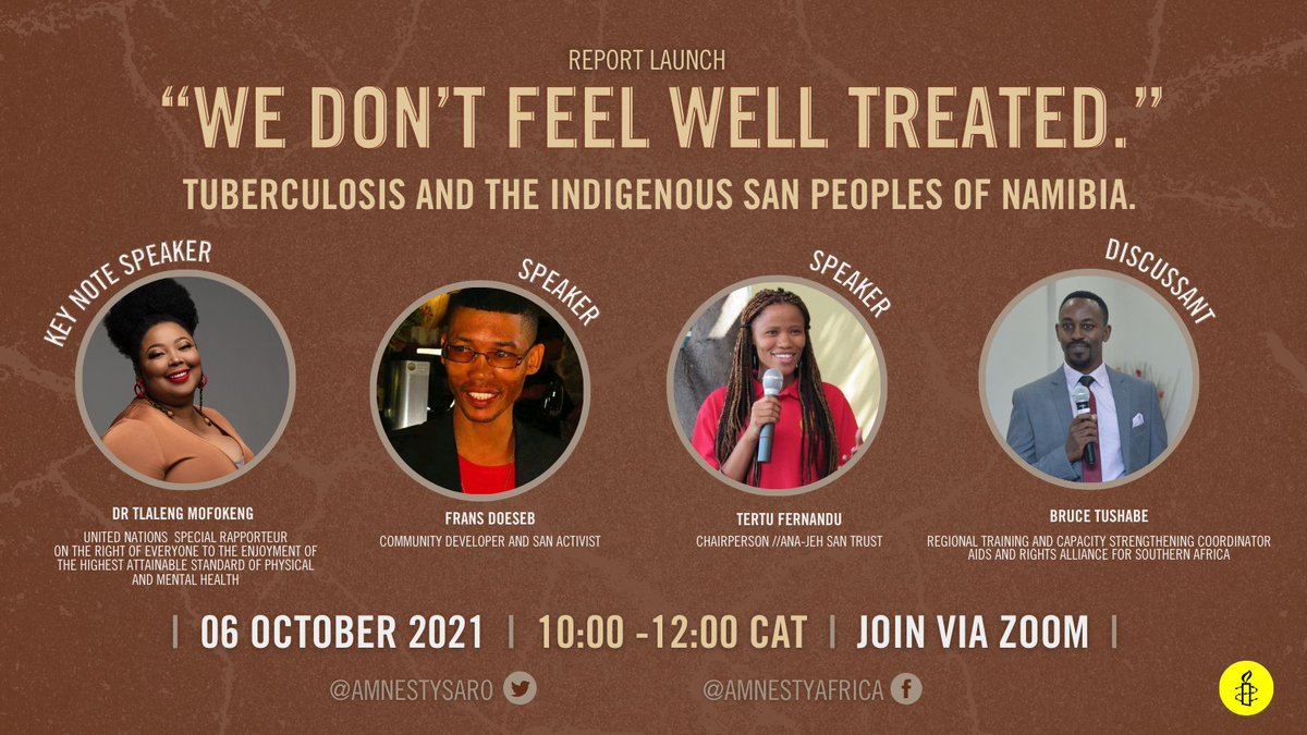 VongaiChikwanda's tweet photo. Discrimination against the Indigenous San peoples in Namibia is denying them access to healthcare and leaving them vulnerable to deadly diseases such tuberculosis (TB) and its multi-drug resistant strain. #EndTBNamibia #SanPeoplesRights @AmnestySARO @amnesty_zim https://t.co/EPxRXo5nNX