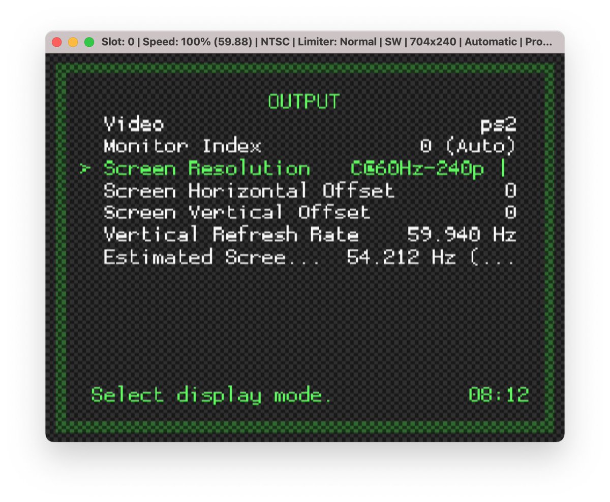 fjtrujy's tweet photo. Today is an important day for #PS2 and #Retro lovers. Finally, we have 240p support in #RetroArch
Settings -> Video -> Output -> Screen Resolution
240p probably is the recommended one to play in CRT, however, 480p is recommended for HDTV (component cable is needed!)
#PS2Dev πΎπΎ https://t.co/TwqQwA9PJO