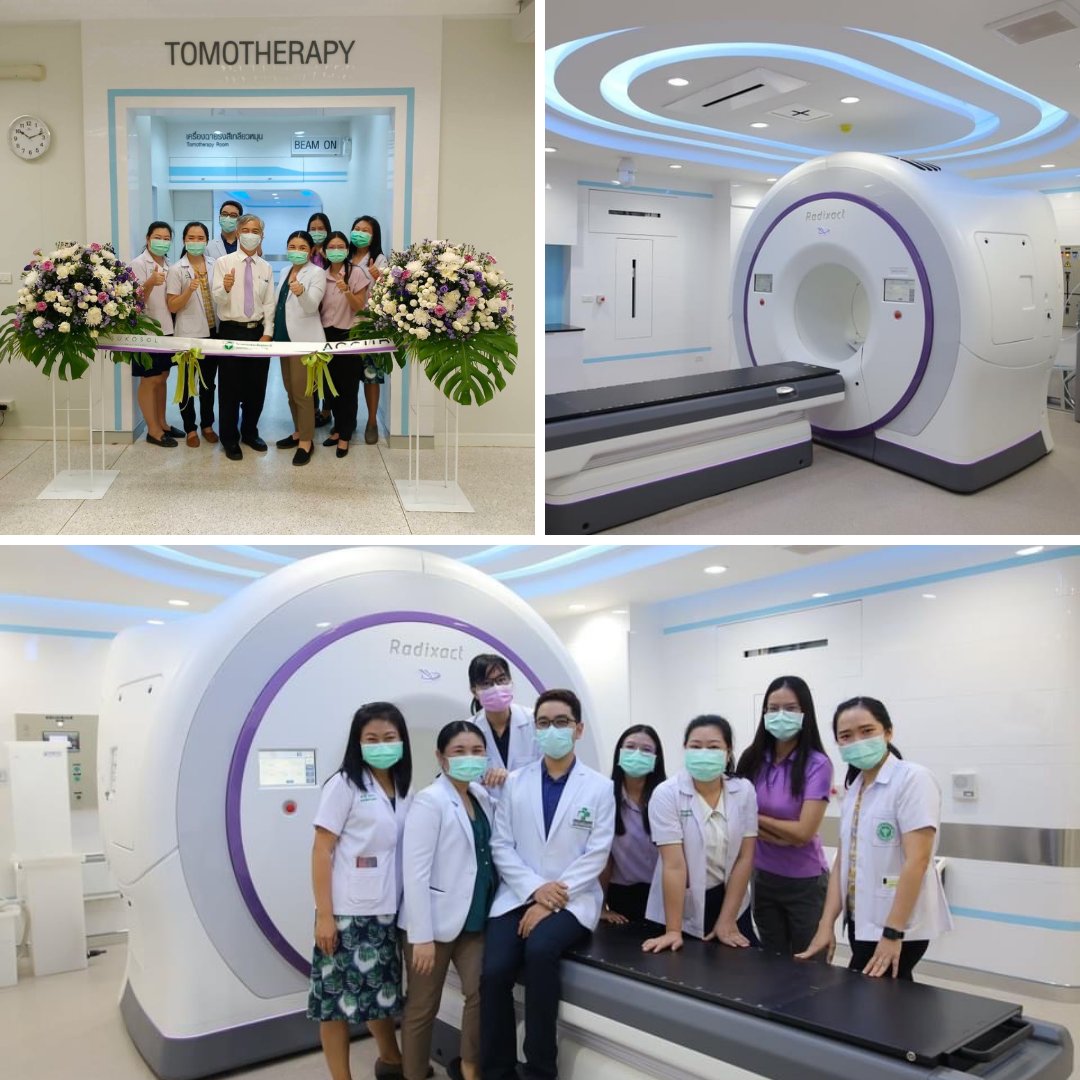 Accuray's tweet photo. Congratulations to the team at Udonthani Cancer Hospital in Thailand for the installation of their #Radixact System. Cancer patients have now access to advanced #radiotherapy treatments. #AccurayExpandRT https://t.co/P5WttTyNvT