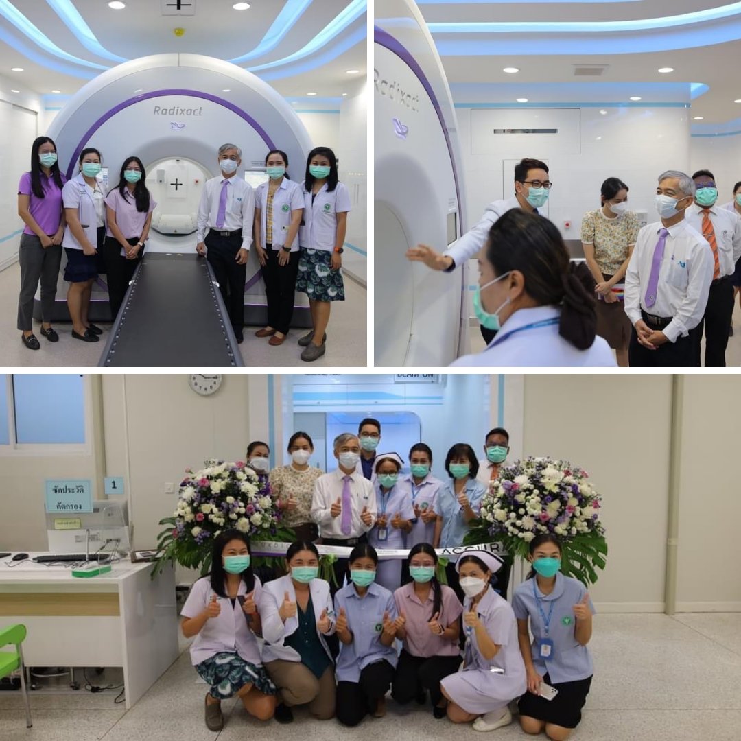 Accuray's tweet photo. Congratulations to the team at Udonthani Cancer Hospital in Thailand for the installation of their #Radixact System. Cancer patients have now access to advanced #radiotherapy treatments. #AccurayExpandRT https://t.co/P5WttTyNvT